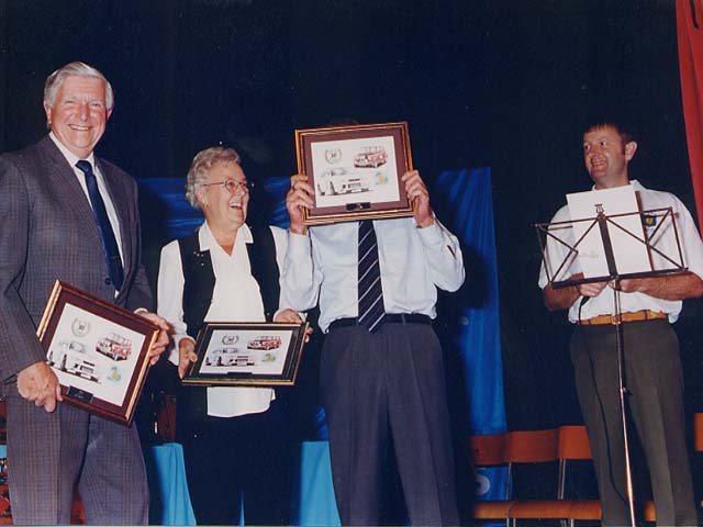 "It was a set up Guv', I was framed" - Joan Molyneux presents Fred Blundell & Taff Edwards with prizes