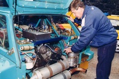 "Have you seen all the spares he carries in his boot?" - Jack Neal inspects the engine in a Metro 6R4