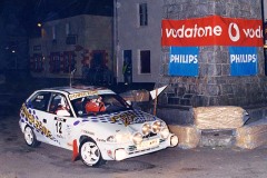 Fifth overall and "Best Clitheroe & District Car Club" award - Daniel Harper and Les Reger in their PowerZone sponsored Vauxhall Astra 1998 going round the Clock Tower in Tobermory High Street on Friday Night's Millennium Stage