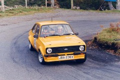 Eighth overall and Second in Class D - Mark Hudson and Dave McKinlay in their 2100cc Ford Escort Mk2 on the Mishnish Lochs stage on Saturday afternoon