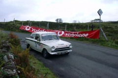 Lotus Cortina course car coming over Mishnish Lochs on Saturday afternoon - Car 0: Neil & Arlene Calvert