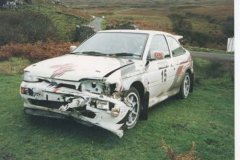 "I think we're going to hit that bridge Tony!" - Car 15 retired at the flying finish of Stage 10 (Ensay) lying 8th overall